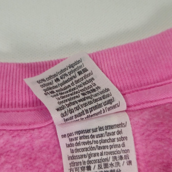 PINK Victoria's Secret Sweatshirt Womens XS Pink Tie Dye Pullover LOVE PINK Logo - Picture 6 of 8